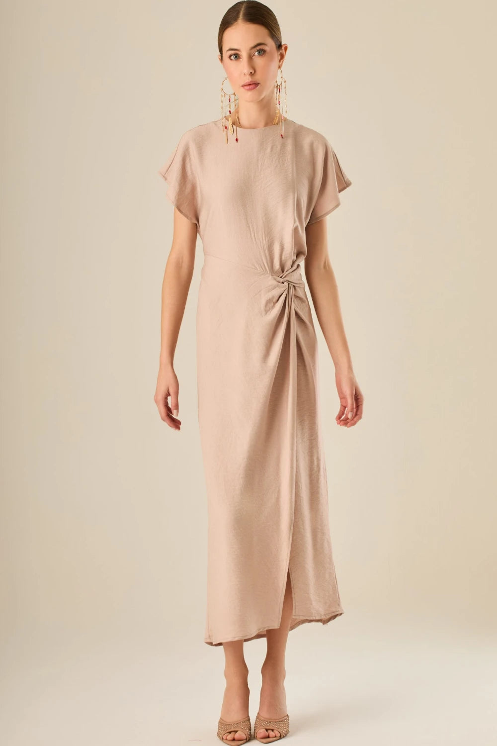 TAUPE VINETA DRESS